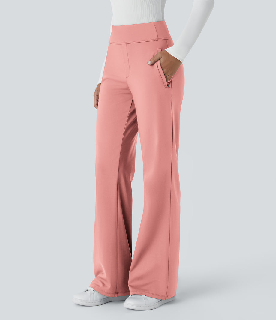 Halara Flex™ DayStretch Mid Rise Side Zipper Pocket Work Flare Pants - Candy Pink