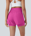 SoftlyZero™ Airy Super High Waisted 2-in-1 Cool Touch Yoga Shorts 5'' with Pockets - Fuchsia Fedora