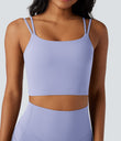 Halara UltraSculpt™ Double Straps Twisted Backless Cropped Yoga Tank Top - Baby Lavender