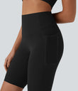 Halara UltraSculpt™ High Waisted Tummy Control Pocket Shaping Training Biker Shorts 9'' - Black