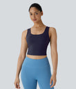U Neck Crossover Barre Ballet Dance Tank Top A-D Cups - Evening Blue