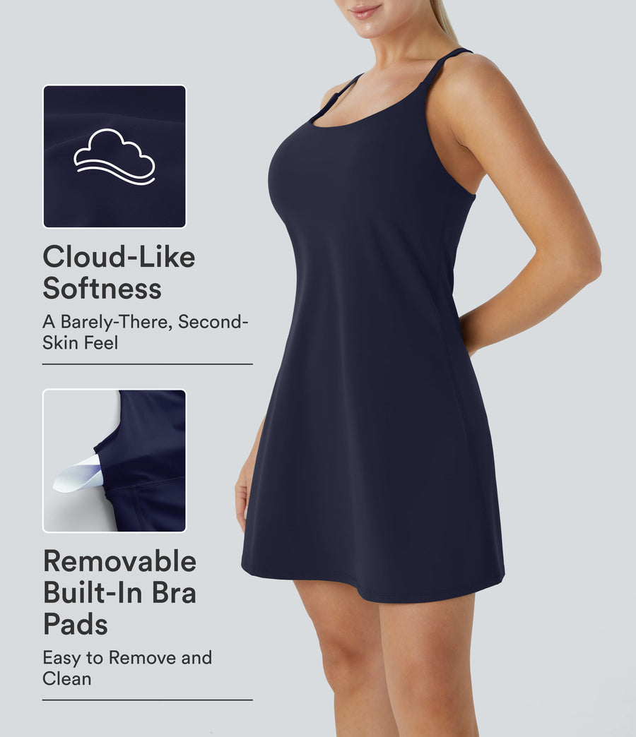 SoftlyZero™ Plush 2-in-1 Pocket Mini Active Dress DD-F Cups