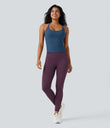 Scoop Neck Crisscross Back Crossover Hem Yoga Cami Top - Electric Blue
