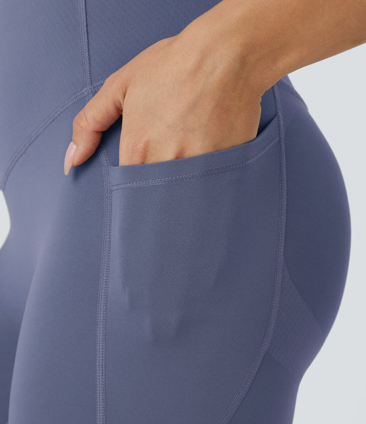 Halara UltraSculpt™ High Waisted Butt Lifting Tummy Control Pocket Shaping Workout Leggings - Silent Blue