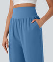 Breezeful™ High Waisted Tummy Control Hem Quick Dry Capri Pants with Pockets - Pacific Coast