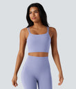 Halara UltraSculpt™ Double Straps Twisted Backless Cropped Yoga Tank Top - Baby Lavender