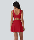 SoftlyZero™ Airy U Neck 2-in-1 Pocket Mini Cool Touch Dance Active Dress-Easy Peezy - Salsa