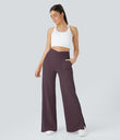 DayStretch Crossover Pocket Hem Wide Leg Yoga Pants-Smile - Dusky Evening purple
