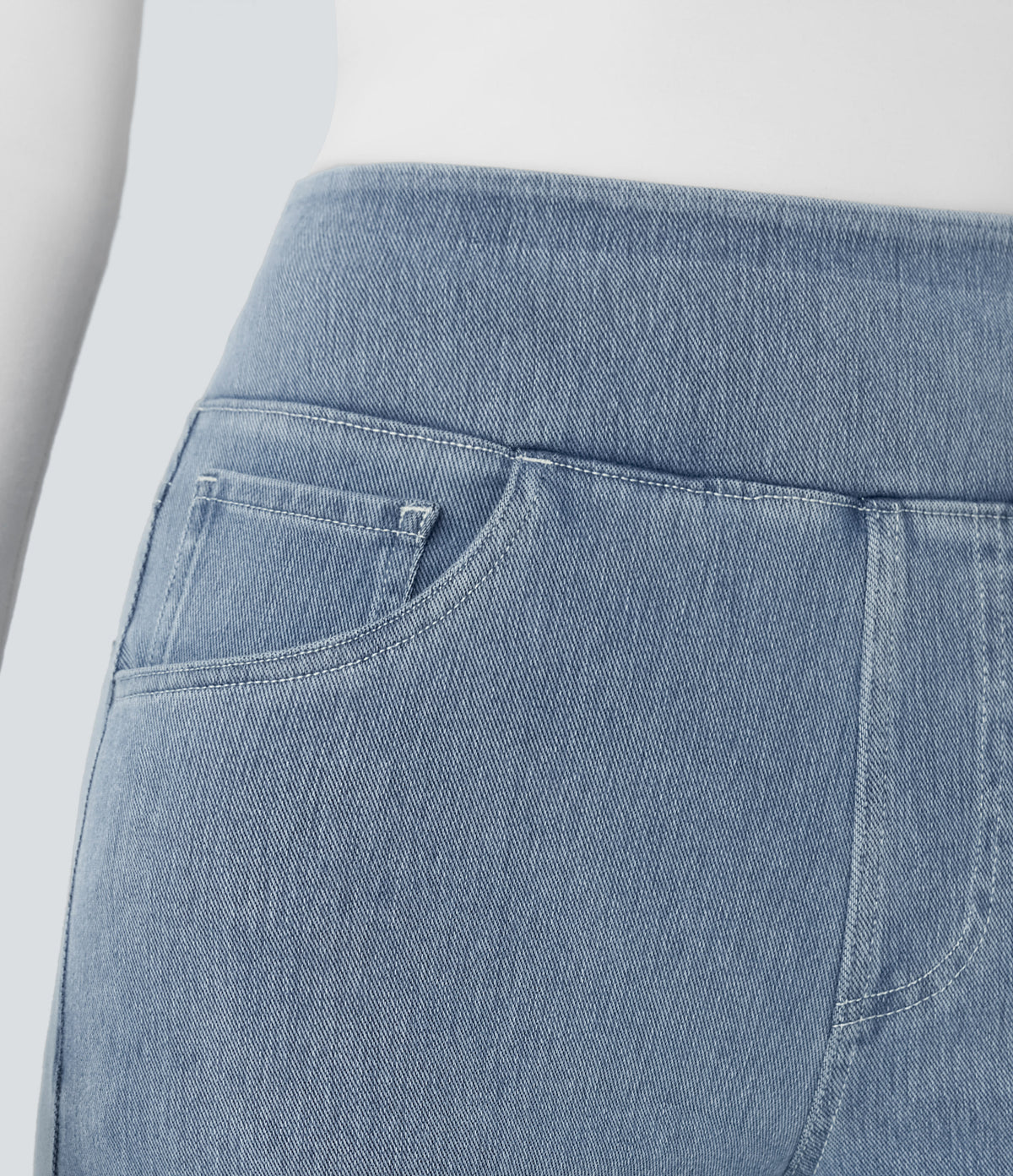 Halara Flex™ High Waisted Pockets Wide Leg Loose Work Jeans - Ice Crevice Denim