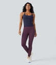 Scoop Neck Crisscross Back Crossover Hem Yoga Cami Top - Evening Blue