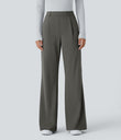Halara Flex™ DayStretch High Waisted Pocket Work Flare Pants - Deep Red Grey
