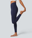 SoftlyZero™ Crossover Pocket Plain Leggings-UPF50+ - Peacoat