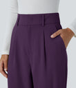 Halara Flex™ High Waisted Pocket Solid Work Tapered Pants - Blackberry Cordial