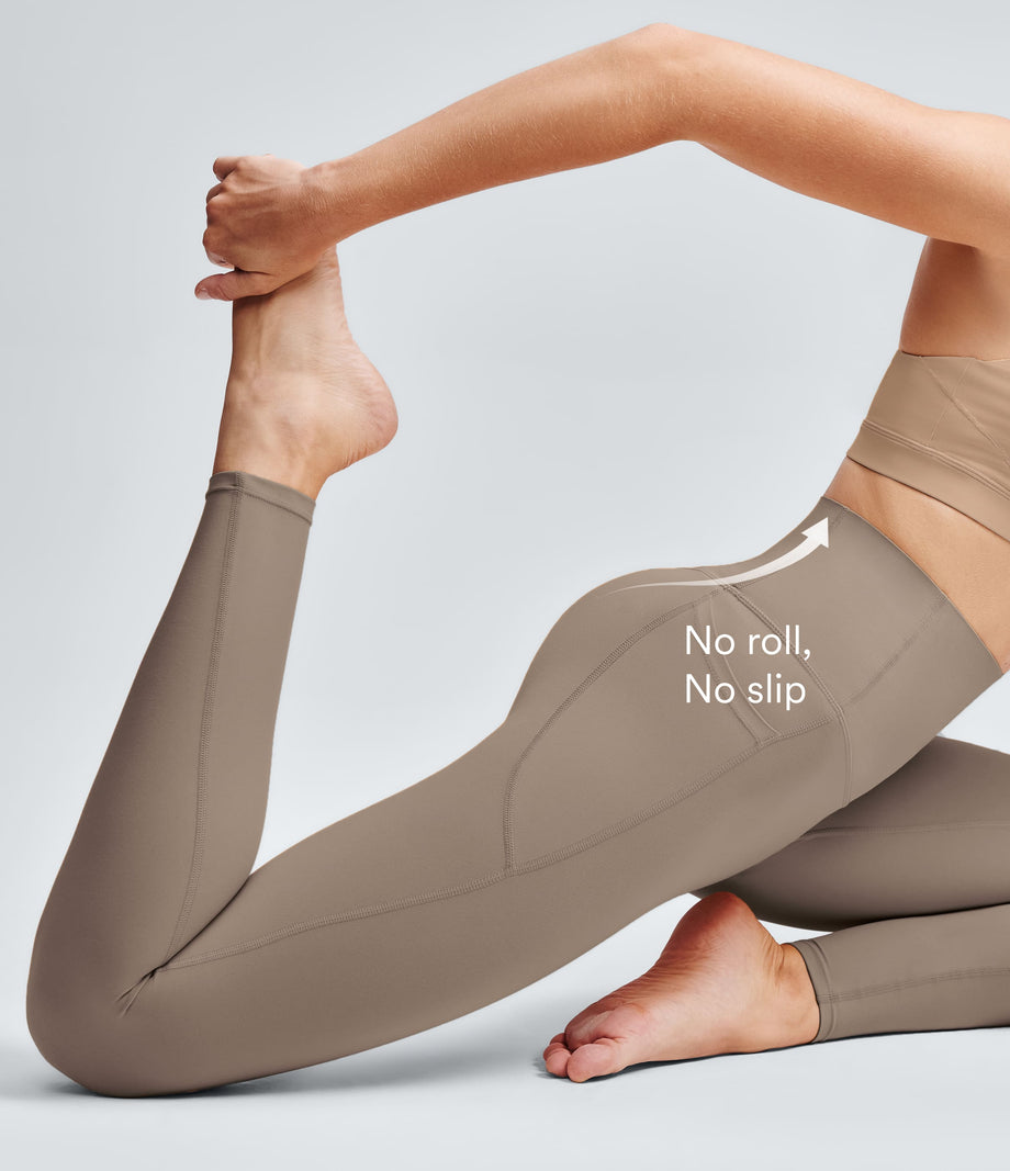 Halara UltraSculpt™ High Waisted Tummy Control Pocket Shaping Training Leggings - Dawn Brown