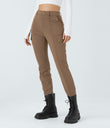 DayStretch High Waisted Zipper Pockets Solid Skinny Cargo Pants - Burro