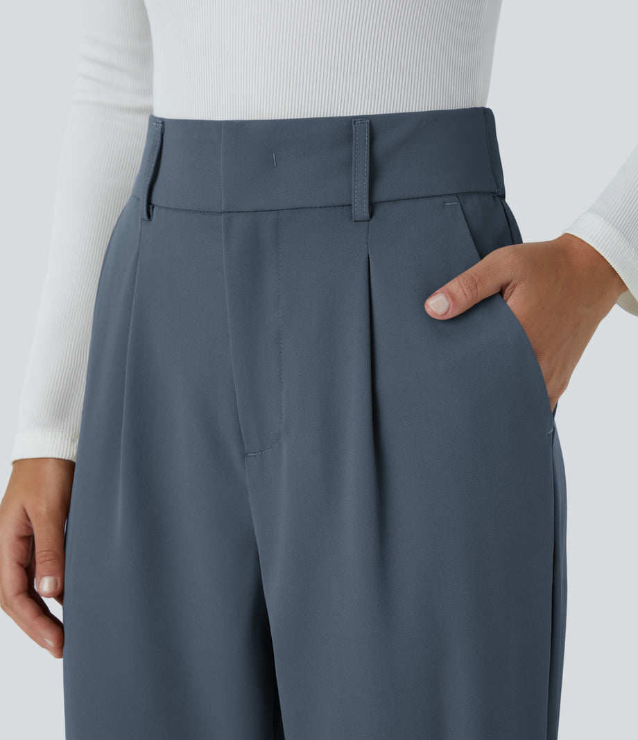 Halara Flex™ High Waisted Pocket Solid Work Tapered Pants - Coronet Blue