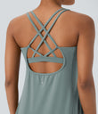 SoftlyZero™ Plush Cut Out Pocket 2-Piece Mini Yoga Active Dress - Ether