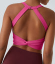 SoftlyZero™ Plush Cut Out Cropped Yoga Tank Top - Fuchsia Purple