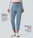 Mid Rise Drawstring Curved Hem Quick Dry Golf Tapered Pants with Pockets-UPF40+ - Mountain Spring