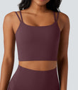 Halara UltraSculpt™ Double Straps Twisted Backless Cropped Yoga Tank Top - Evening Red