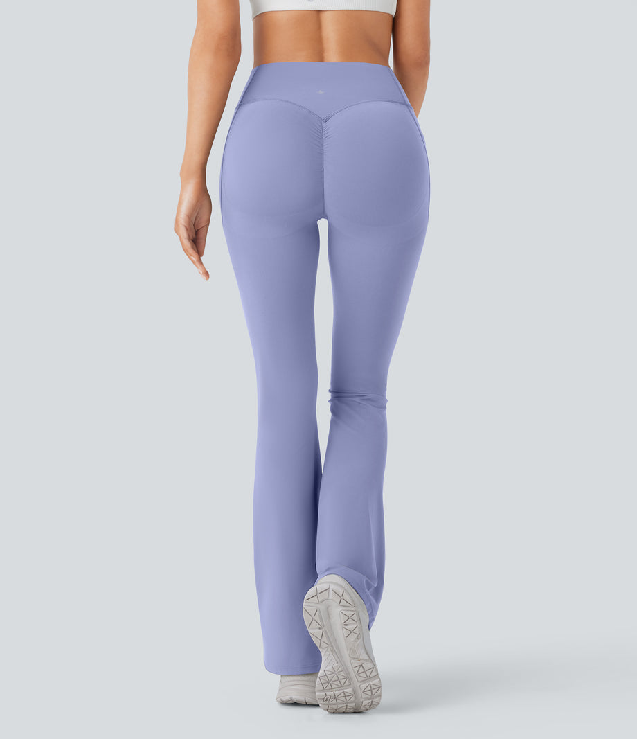 Halara UltraSculpt™ High Waisted Scrunch Butt Lifting Tummy Control Pocket Shaping Yoga Bootcut Leggings - Baby Lavender