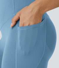 Halara UltraSculpt™ High Waisted Butt Lifting Tummy Control Pocket Shaping Workout Leggings - Whale Blue