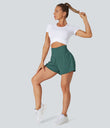 SoftlyZero™ Airy Super High Waisted 2-in-1 Cool Touch Yoga Shorts with Pockets - Blue Spruce