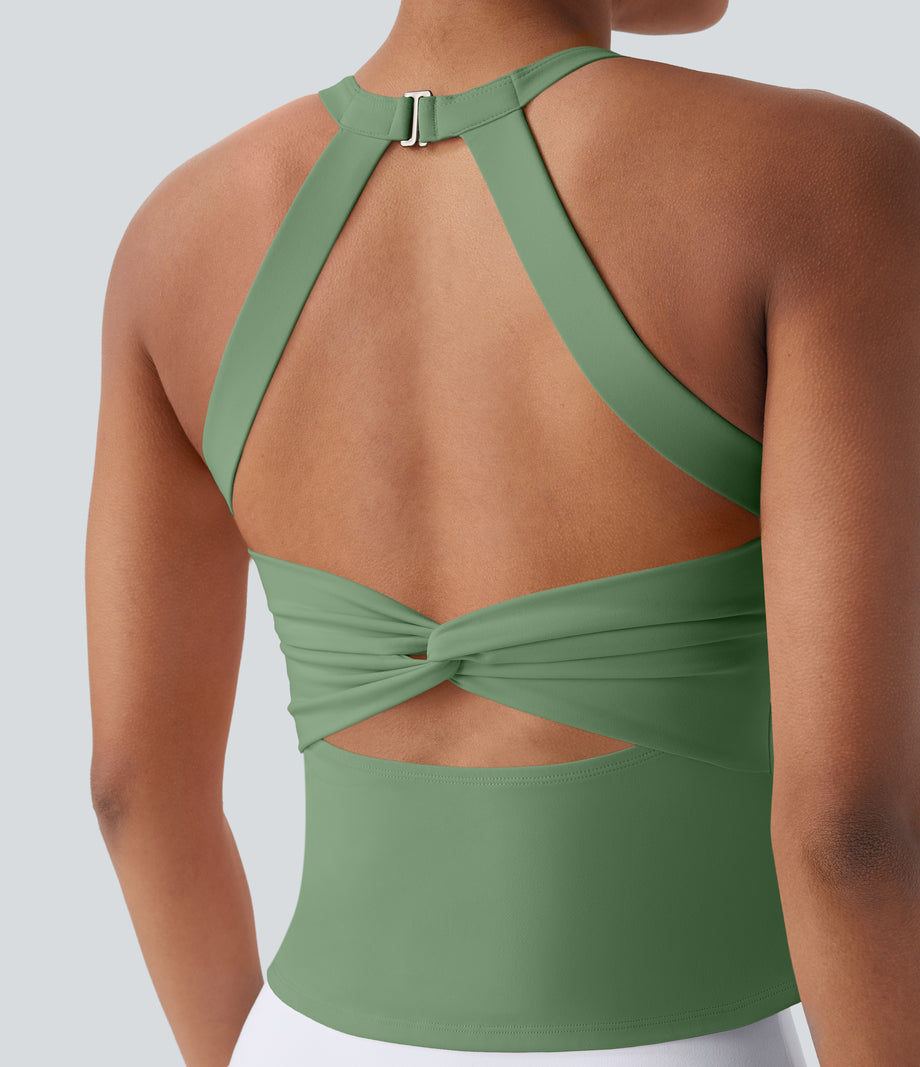 SoftlyZero™ Plush Cut Out Yoga Tank Top A-D Cups - Kashmir