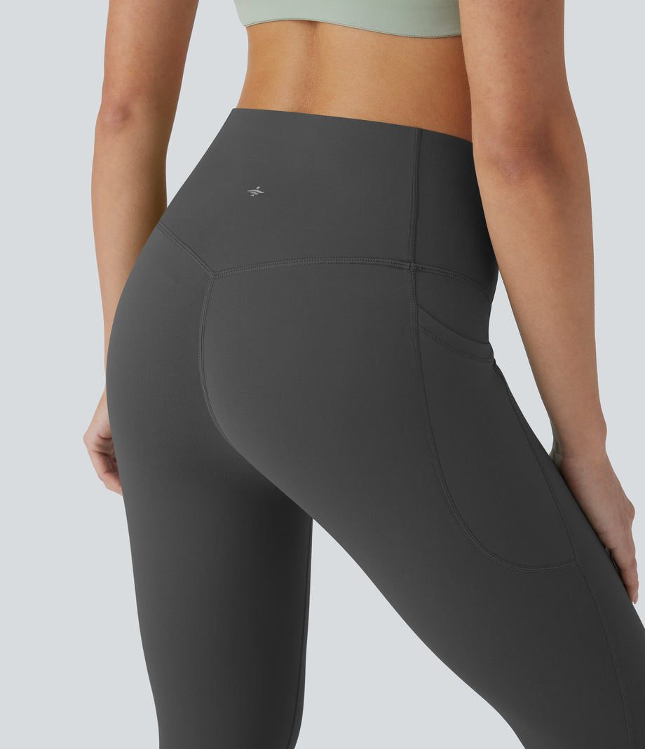 Halara UltraSculpt™ High Waisted Tummy Control Pedal Pusher Yoga Leggings with Pockets - Volcanic Ash