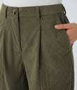 Mid Rise Zipper Pockets Corduroy Casual Joggers - Hazel Mist Green