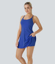 SoftlyZero™ Plush Backless Active Dress - Lotus Blue
