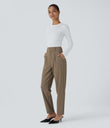 Halara Flex™ High Waisted Pocket Solid Work Tapered Pants - Kangaroo