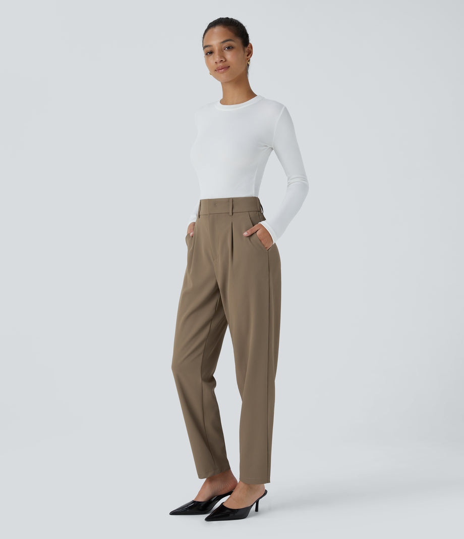 Halara Flex™ High Waisted Pocket Solid Work Tapered Pants - Kangaroo