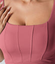 SoftlyZero™ Airy Square Neck Backless Corset Ruched Split Bodycon Midi Cool Touch Bridesmaid and Wedding Guest Dress - Begonia Rouge