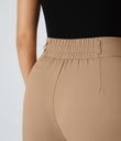 Halara Flex™ High Waisted Zipper Pocket Shirred Straight Leg Work Pants - Cartouche