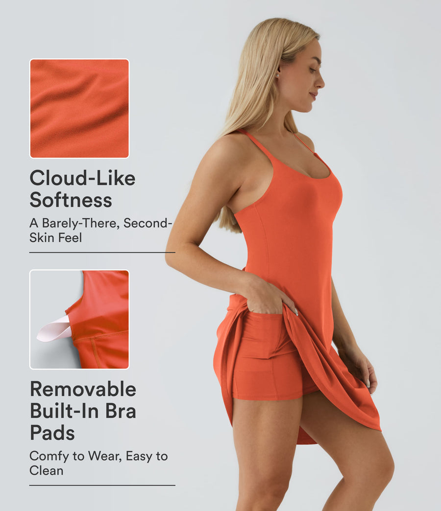 SoftlyZero™ Airy Cut Out 2-in-1 Pocket Cool Touch Longer Active Dress-UPF50+