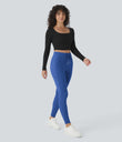 SoftlyZero™ Plush High Waisted Drawstring Pocket Plain Full Length Joggers - Beaucoup Blue