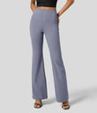 Halara Flex™ High Waisted Back Side Pocket Slight Flare Work Pants - Cement Gray