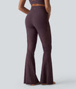 Halara UltraSculpt™ High Waisted Tummy Control Contrast Lace Yoga Flare Leggings with Pocket - Night's Purple