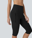 Halara UltraSculpt™ High Waisted Tummy Control Pedal Pusher Yoga Leggings with Pockets - Black