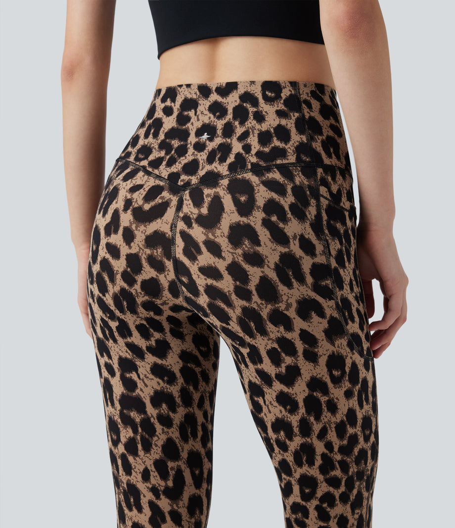 Halara UltraSculpt™ Leopard Print High Waisted Tummy Control Yoga Leggings with Pockets - Toffee Leopard