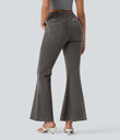 Halara Flex™ High Waisted Crossover Pocket Washed Casual Jeans - Iron Gate Denim