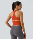SoftlyZero™ Plush U Neck Racerback Cut Out Cropped Yoga Tank Top - Tigerlily