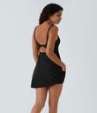 SoftlyZero™ Plush Double Straps 2-Piece Pocket Slip Dance Active Dress A-D Cups - Black