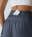 SoftlyZero™ Airy Super High Waisted 2-in-1 Cool Touch Yoga Shorts with Pockets - Mood Indigo