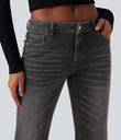Halara Flex™ Low Rise Flare Washed Casual Jeans with Pockets - Cool Gray Denim
