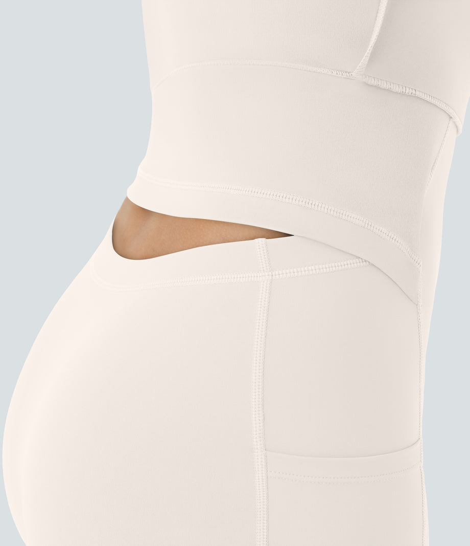 SoftlyZero™ Airy Backless Twisted Flare Low Support Dance Active Dress-Longer Length-Easy Peezy Edition A-D Cups - Egret