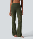 Halara UltraSculpt™ High Waisted Tummy Control Contrast Lace Yoga Flare Leggings with Pocket - Deep Woodland Green