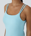 SoftlyZero™ Plush Double Straps 2-Piece Pocket Slip Dance Active Dress A-D Cups - Spun Sugar