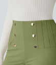 High Waisted Tummy Control Decorative Back Zipper Pockets Herringbone Work Leggings - Iguana